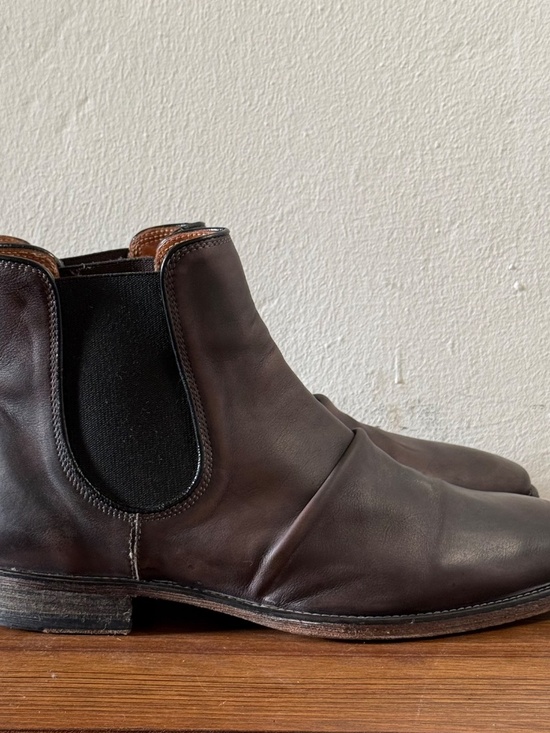 John Varvatos Folded Leather Chelsea Boots Men\'s Size 11 Brown Distressed Ankle main image 5